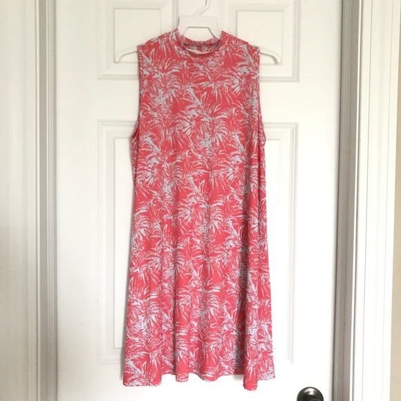 NEW!! Fuchsia Close Neck Printed Swing Dress - Picture 7 of 8